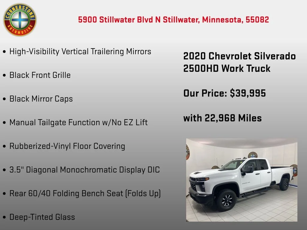 Used 2020 White Chevrolet Work Truck image 29