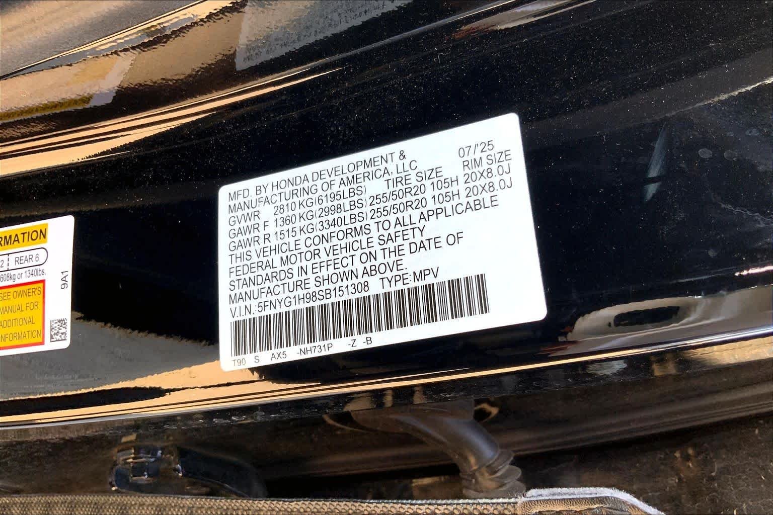 Used 2025 Crystal Black Pearl Honda Black Edition image 36