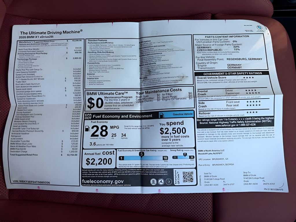 New 2026 Night Dusk Blue Metallic BMW xDrive28i image 25