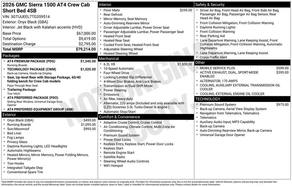 2026 GMC Sierra 4WD Crew Cab Short Box AT4's photo