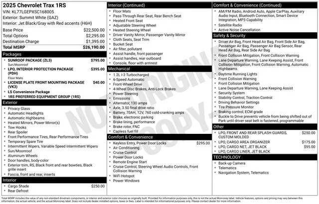 Used 2025 White Chevrolet 1RS image 40