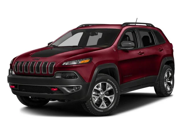 Used 2016 Deep Cherry Red Crystal Pearlcoat Jeep Trailhawk image 1