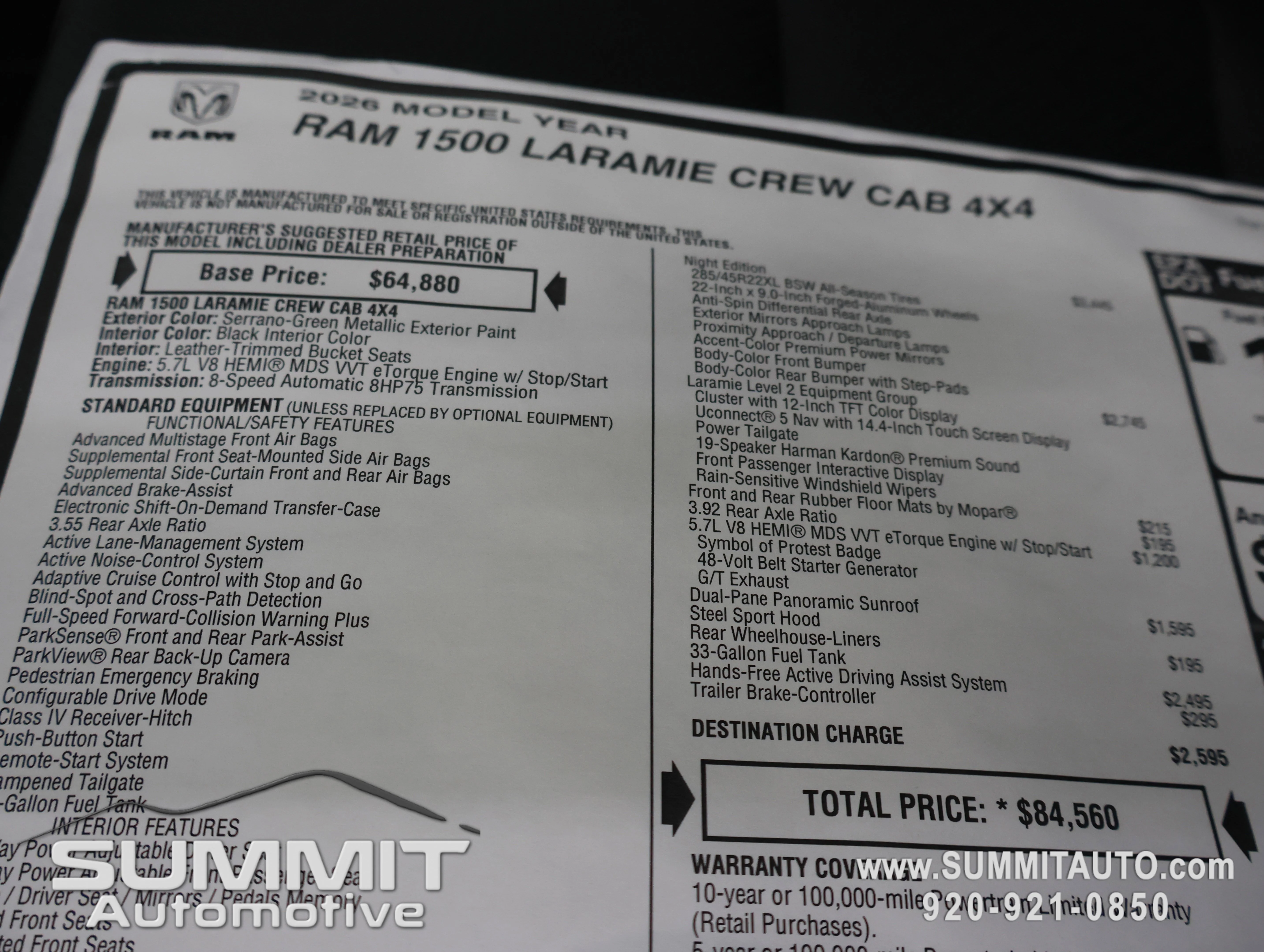 New 2026 Serrano-Green Metallic Exterior Paint RAM Laramie image 44