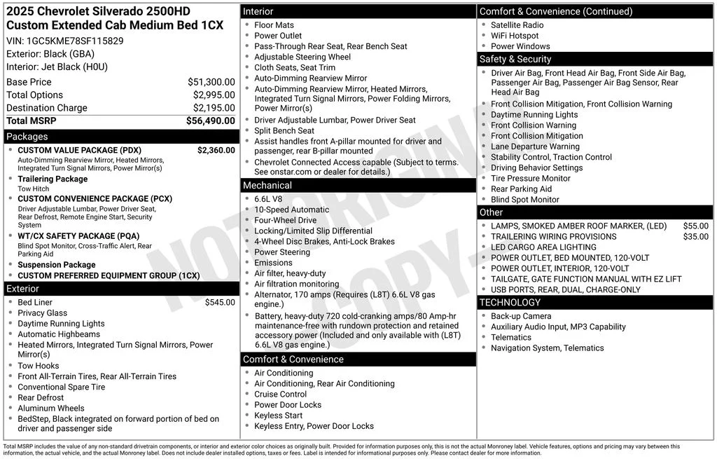 Used 2025 Black Chevrolet Custom image 3