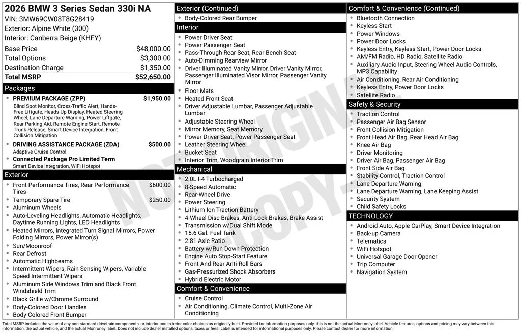 New 2026 White BMW 330i image 29