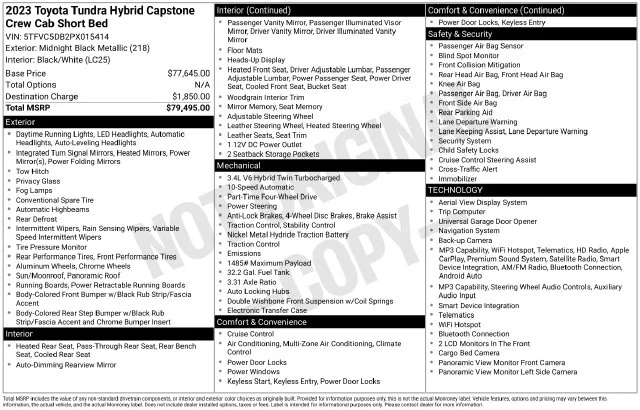 Used 2023 Black Toyota Capstone image 23