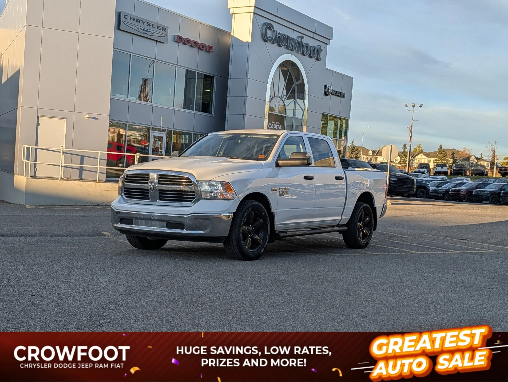 Used 2023 White RAM SLT - Trailerin Pkg - 5.7L HEMI - LOW KMS - P - SLT 4x4 Crew Cab 57 Box image 1