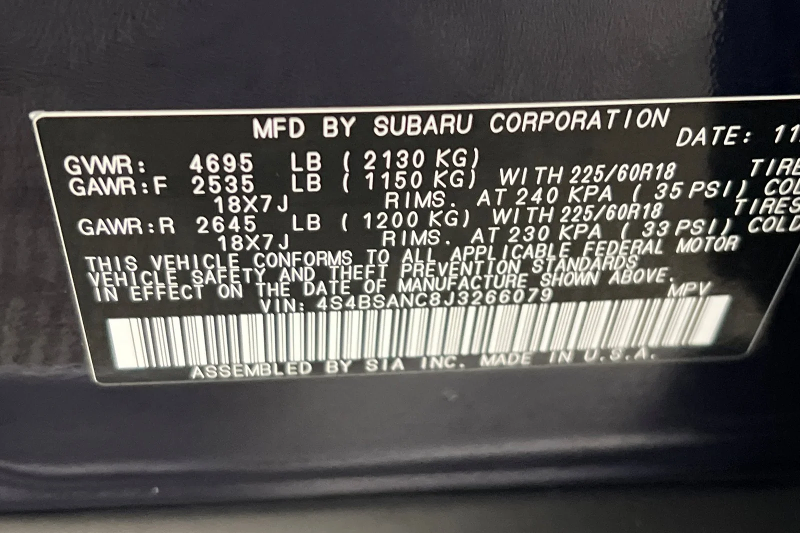 Used 2018 Dark Blue Pearl Subaru Limited image 33