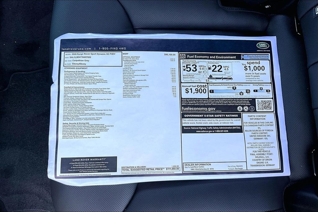 New 2026 CARPATHIAN GREY Land Rover Dynamic SE image 14