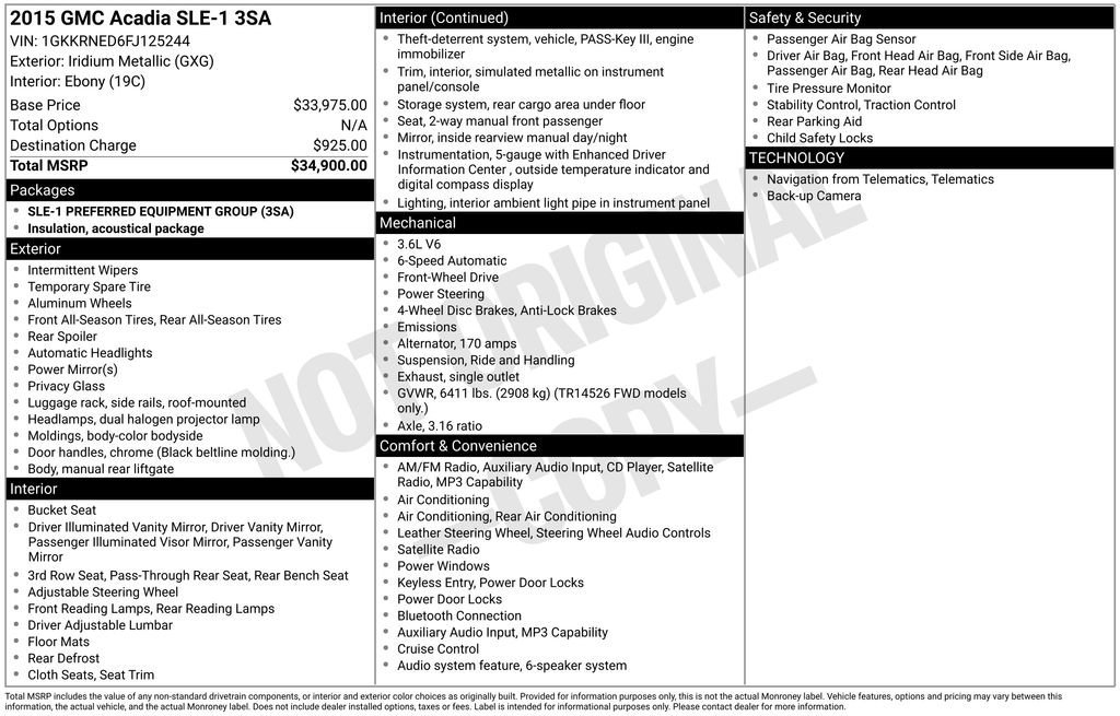 Used 2015 IRIDIUM METALLIC GMC SLE image 9