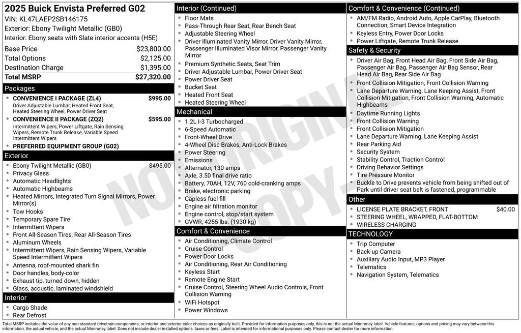 Used 2025 Black Buick Preferred image 40