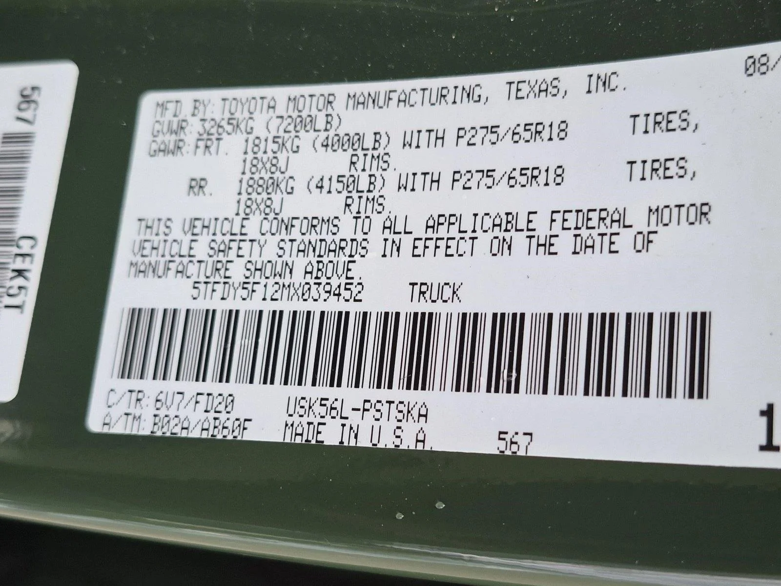 Used 2021 Army Green Toyota SR5 image 23