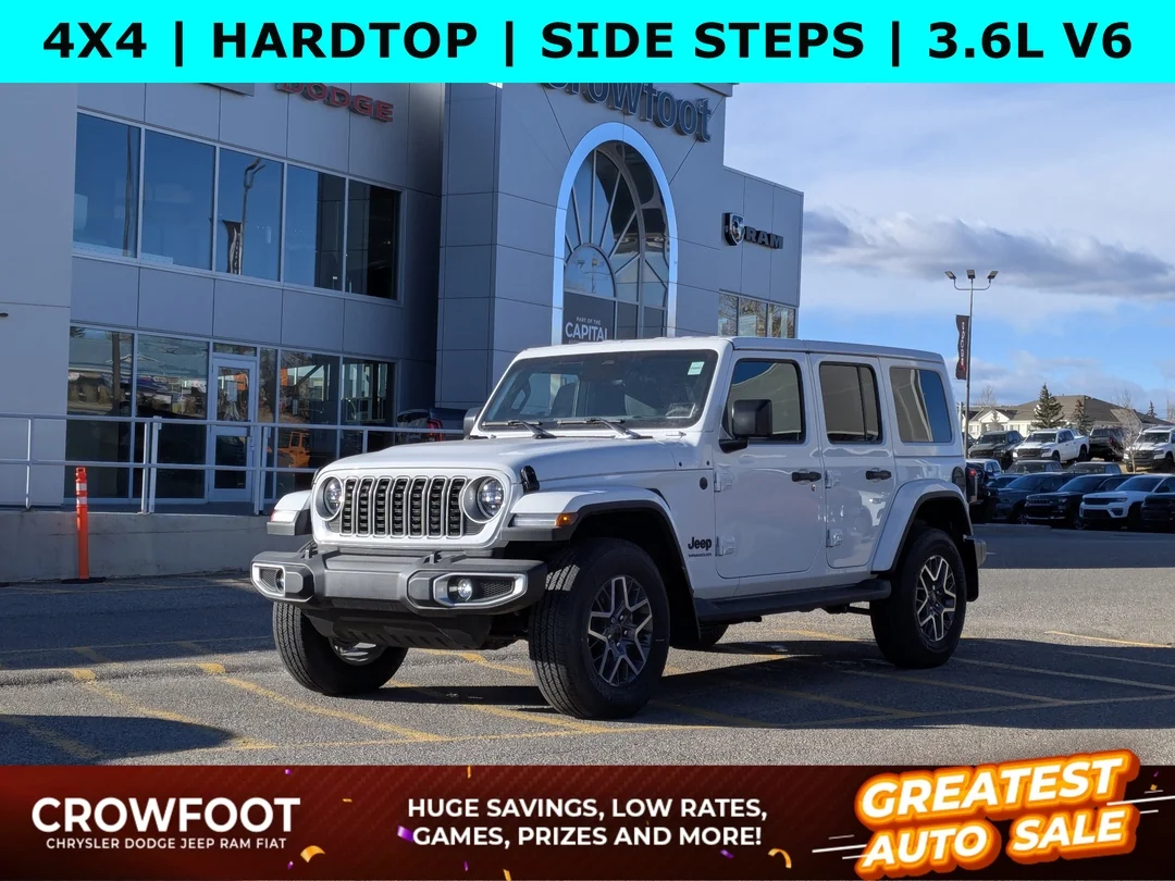 New 2026 White Jeep Sahara - - 4x4 - 12.3 inch Display - Blind Spot Mon - Body-Color 3 Piece HT & More! image 1