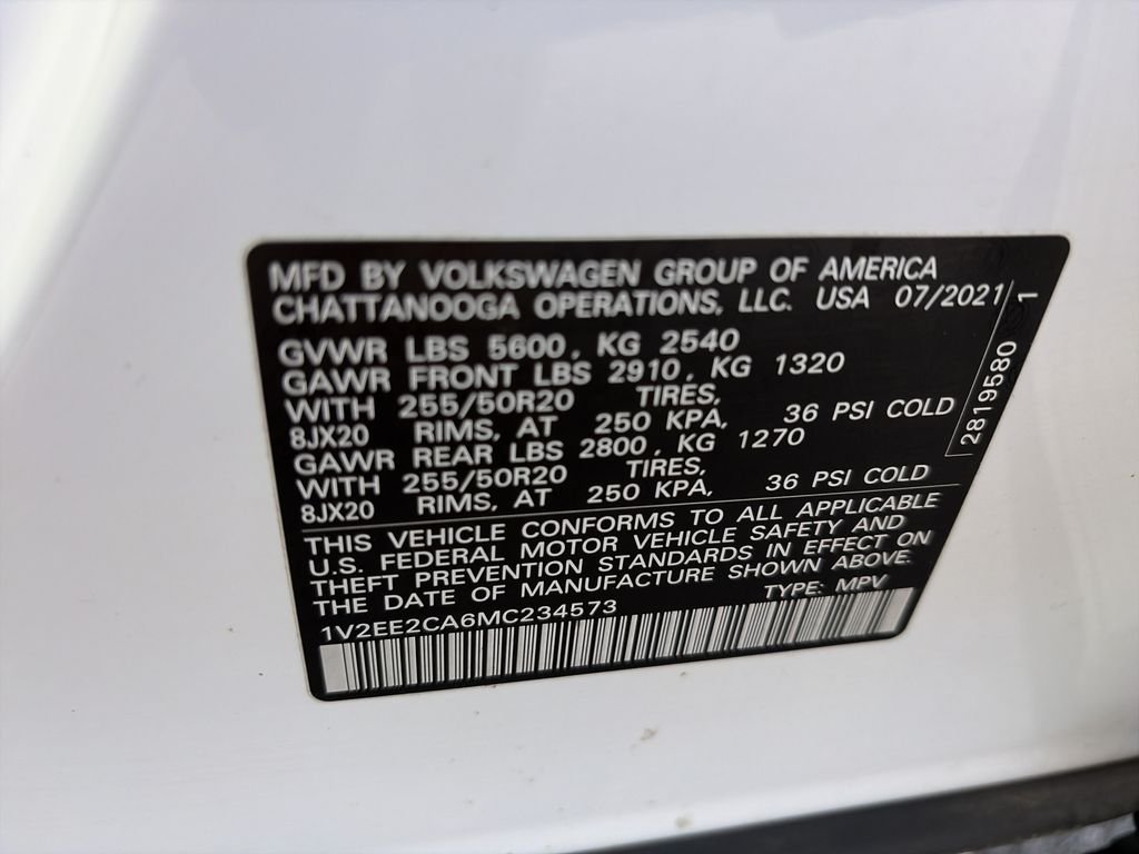 Used 2021  Volkswagen 3.6L V6 SEL image 36