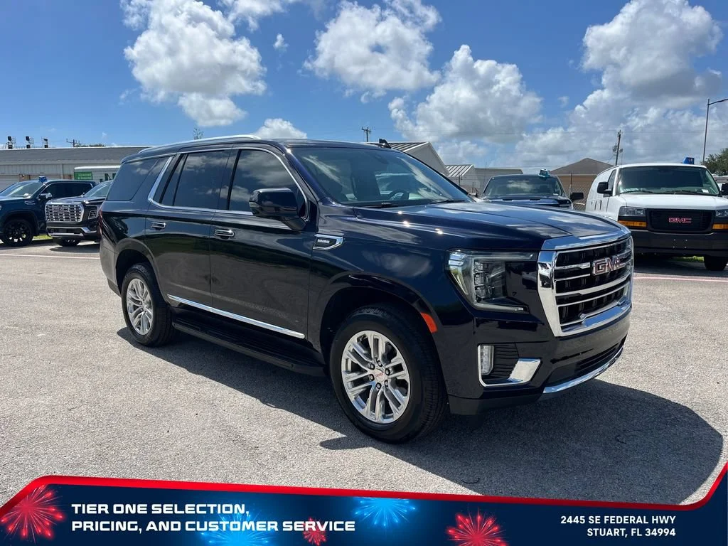 Used 2021 MIDNIGHT BLUE METALLIC GMC SLT image 3