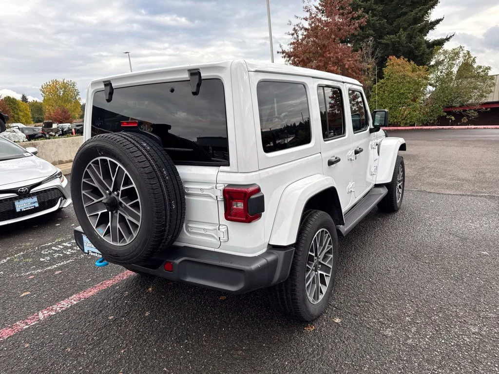 Used 2023 Bright White Clearcoat Jeep Sahara 4xe image 9