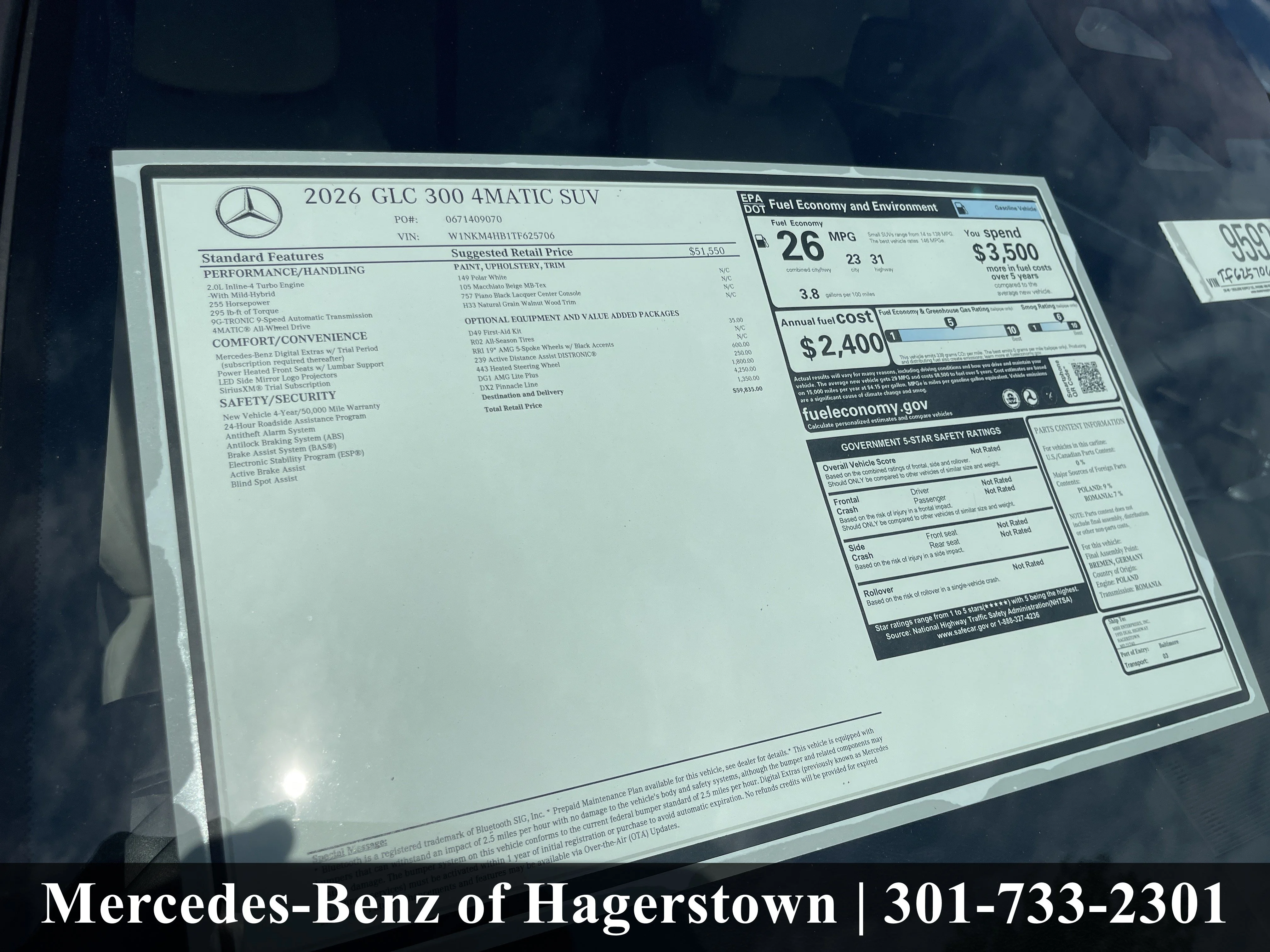 New 2026 Polar White Mercedes-Benz GLC 300 4MATIC® SUV image 10