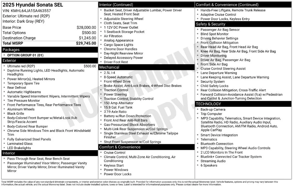 Certified Used 2025 Red Hyundai SEL image 13