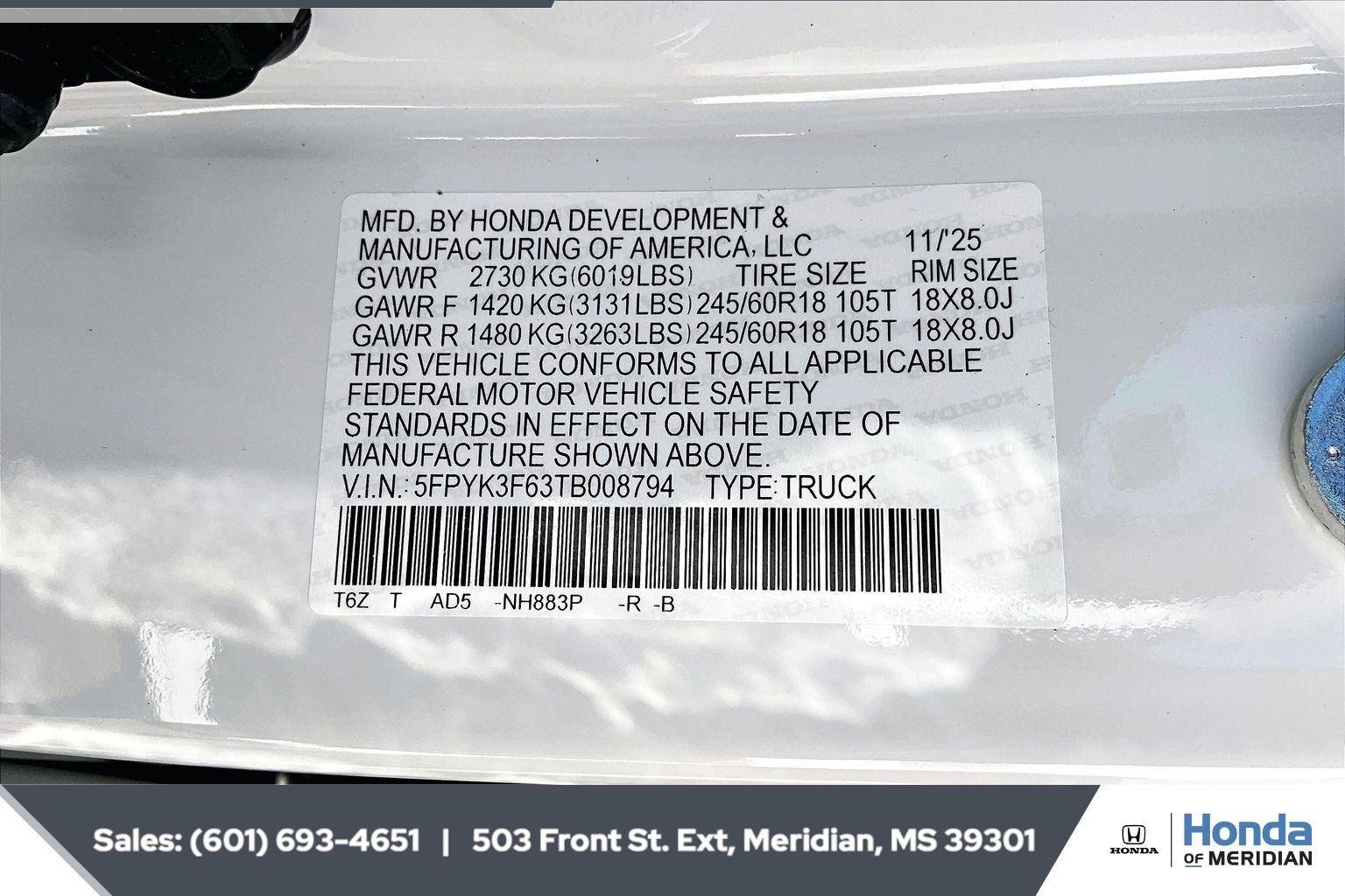 New 2026 Platinum White Pearl Honda TrailSport image 7
