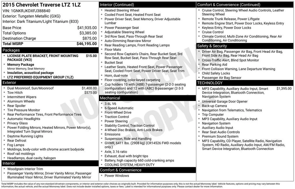 Used 2015 TUNGSTEN METALLIC Chevrolet LTZ image 7