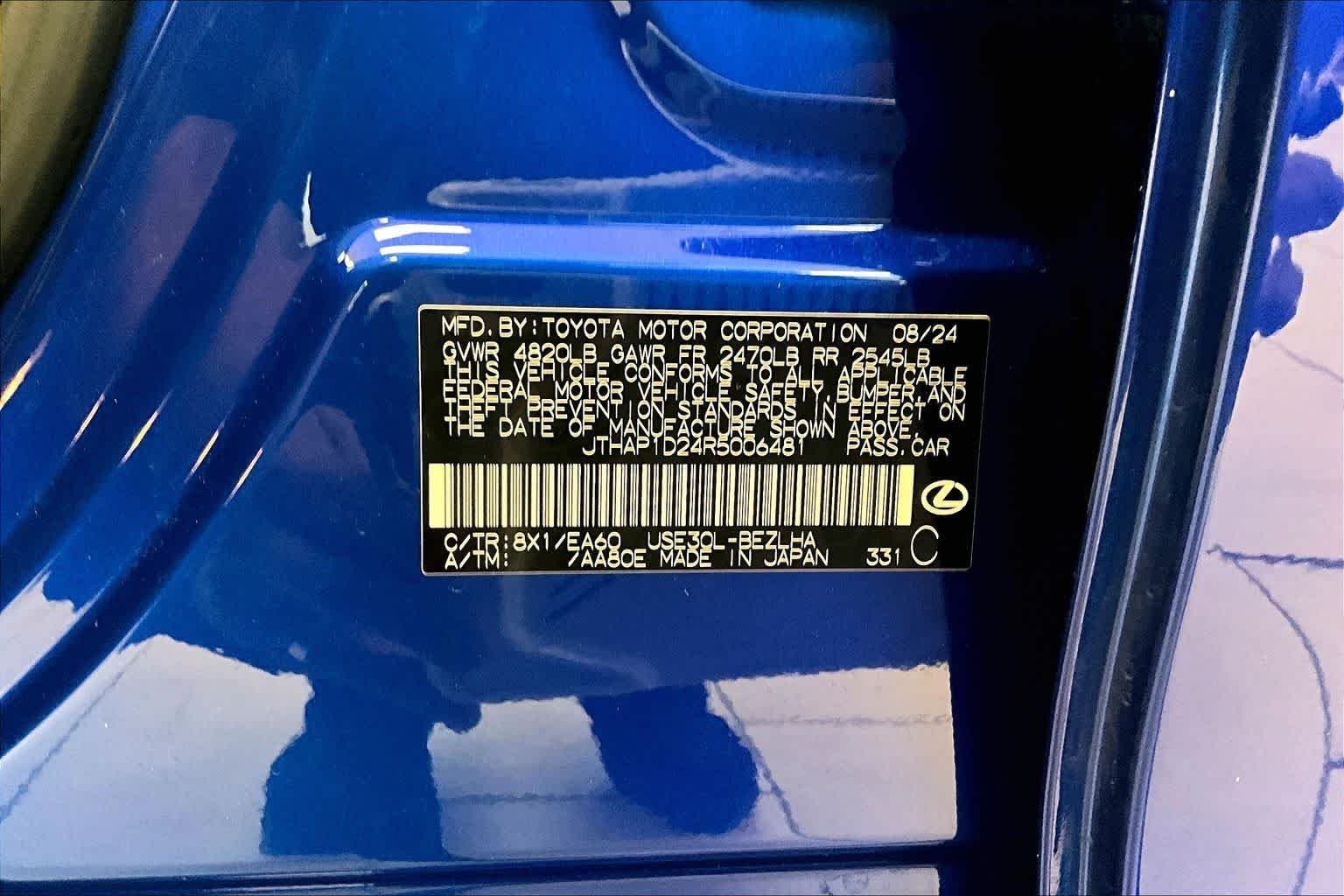Used 2024 Ultrasonic Blue 2.0 Lexus F SPORT Performance Premium image 32