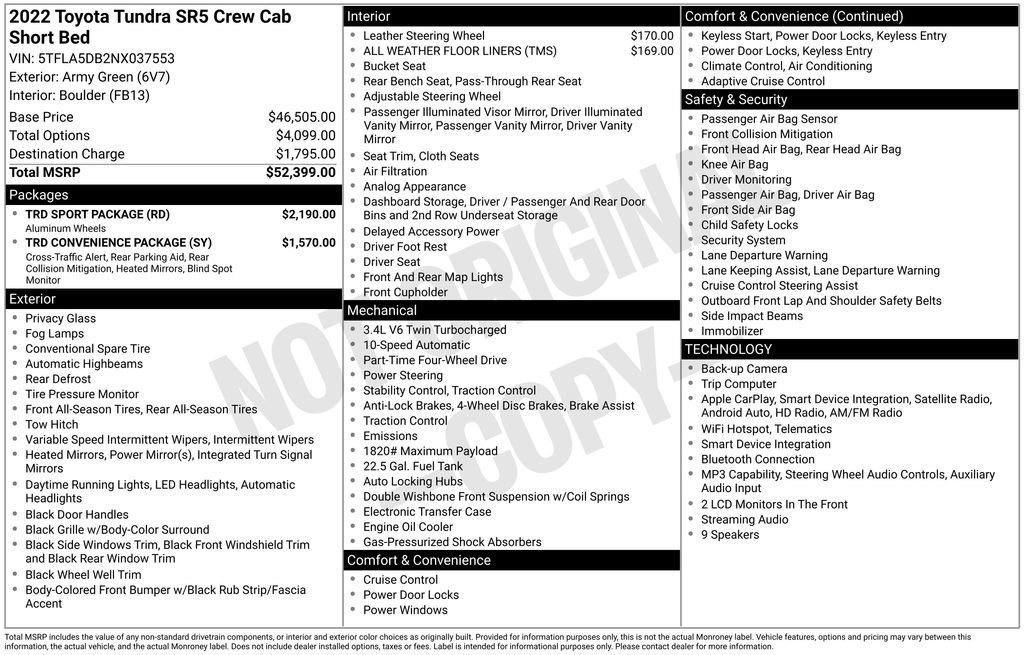 Used 2022 Army Green Toyota SR5 image 7