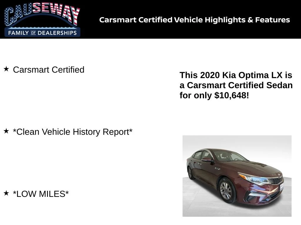 Used 2020 Kia Optima LX with VIN 5XXGT4L30LG397148 for sale in Stafford Township, NJ
