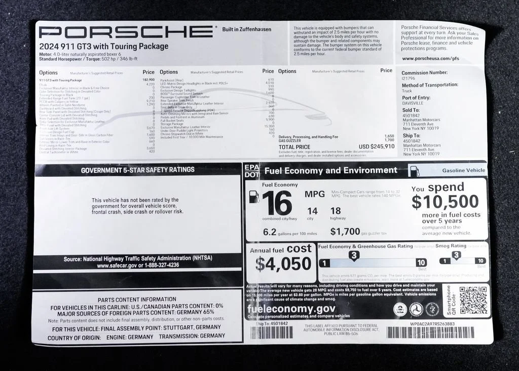 Used 2024 Chalk Porsche GT3 Touring image 38