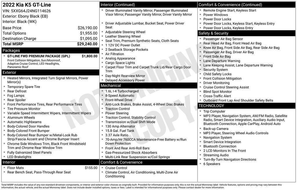 Used 2022 Black Kia GT-Line image 4