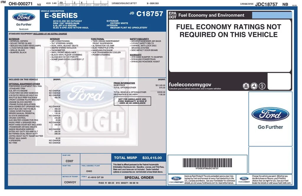 Used 2018 White Ford Base image 16