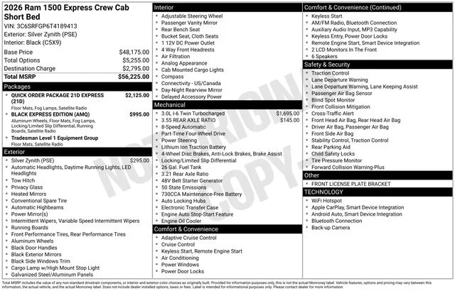 2026 RAM 1500 Express 4x4 Crew Cab 5'7's photo