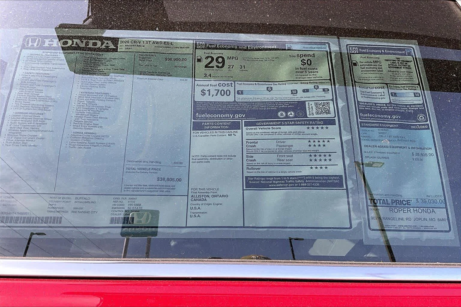 New 2026 Radiant Red Metallic Honda EX-L image 19