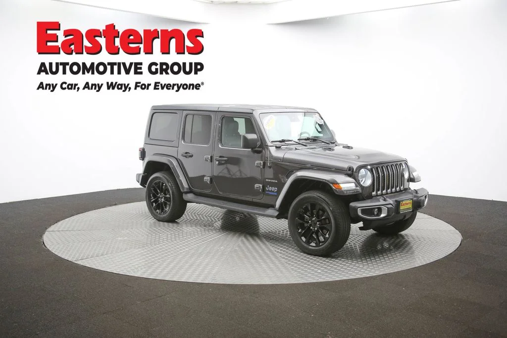Used 2021 Gray Jeep Unlimited Sahara 4xe image 49