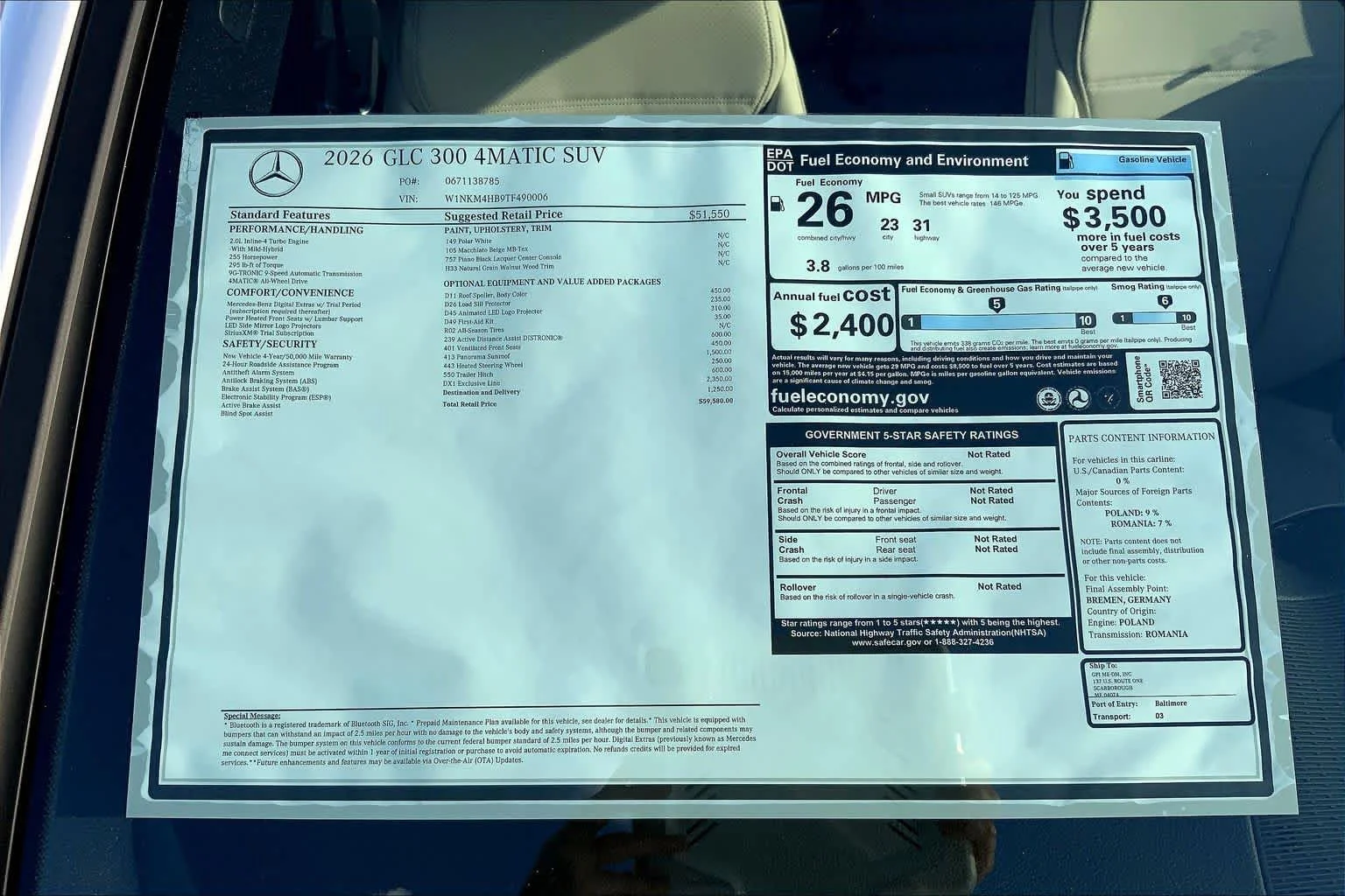 Certified Used 2026 Polar White Mercedes-Benz GLC 300 image 26