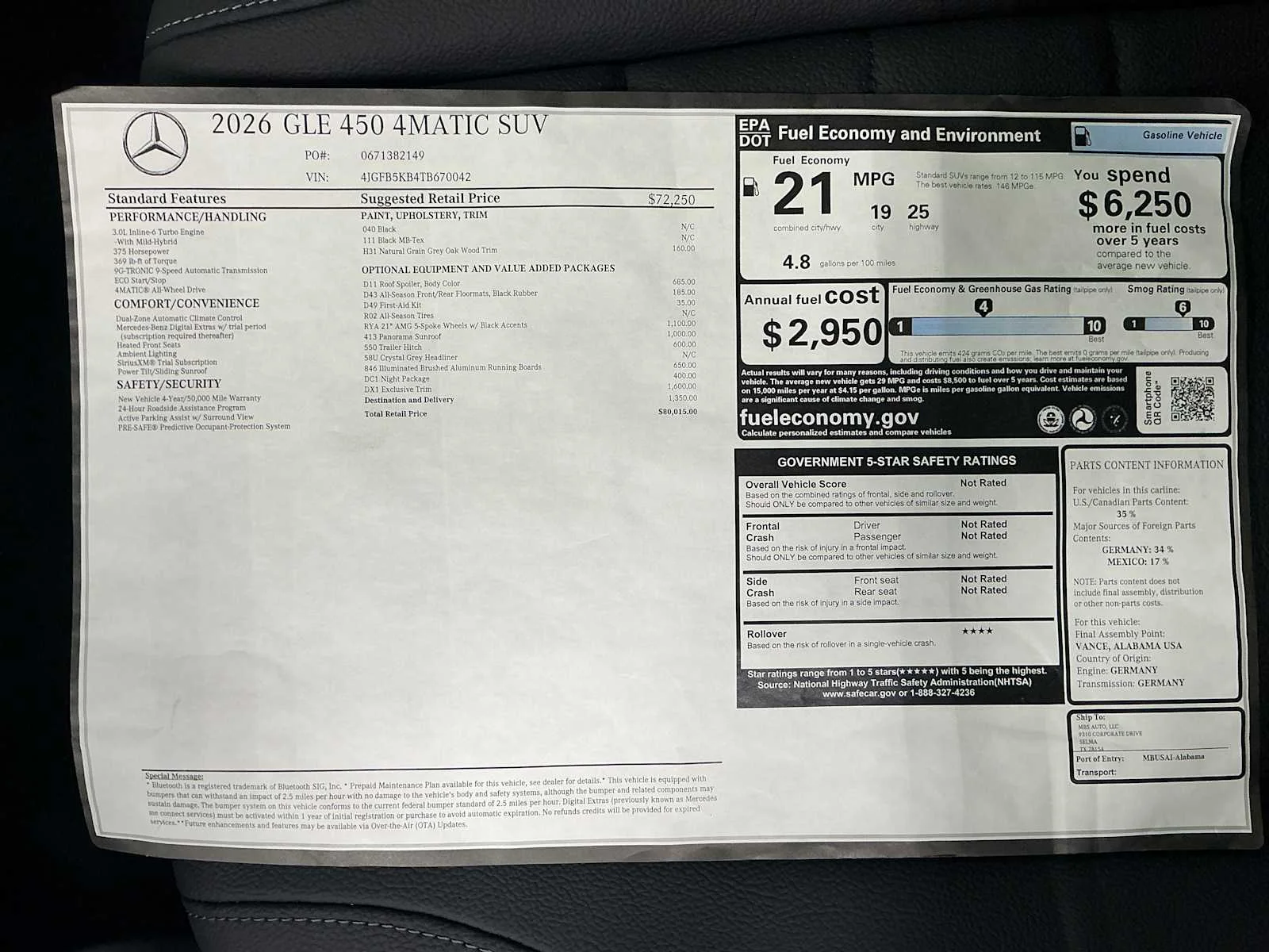 New 2026 Black Mercedes-Benz GLE 450 image 27