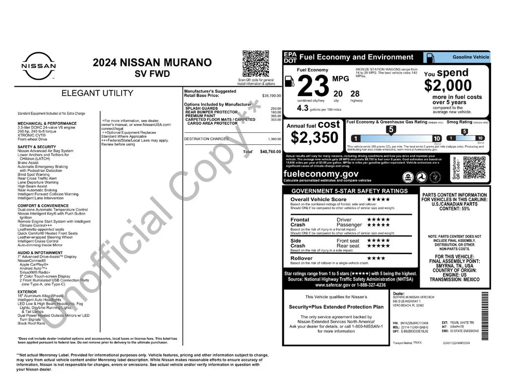 Certified Used 2024 White Nissan SV image 7