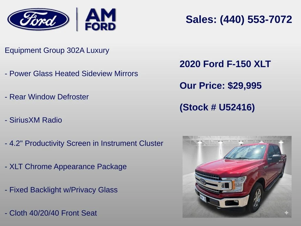 Certified Used 2020 Red Metallic Ford XLT image 6
