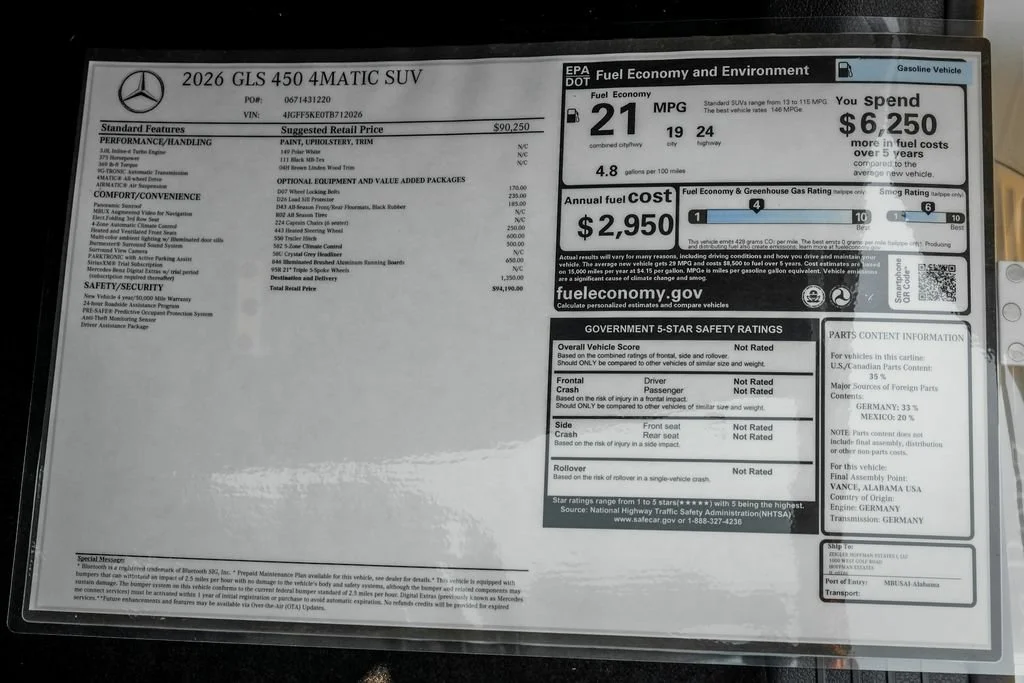 New 2026 Polar White Mercedes-Benz GLS 450 image 65