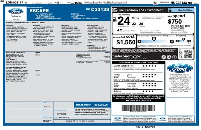 Used 2017 White Ford SE image 31