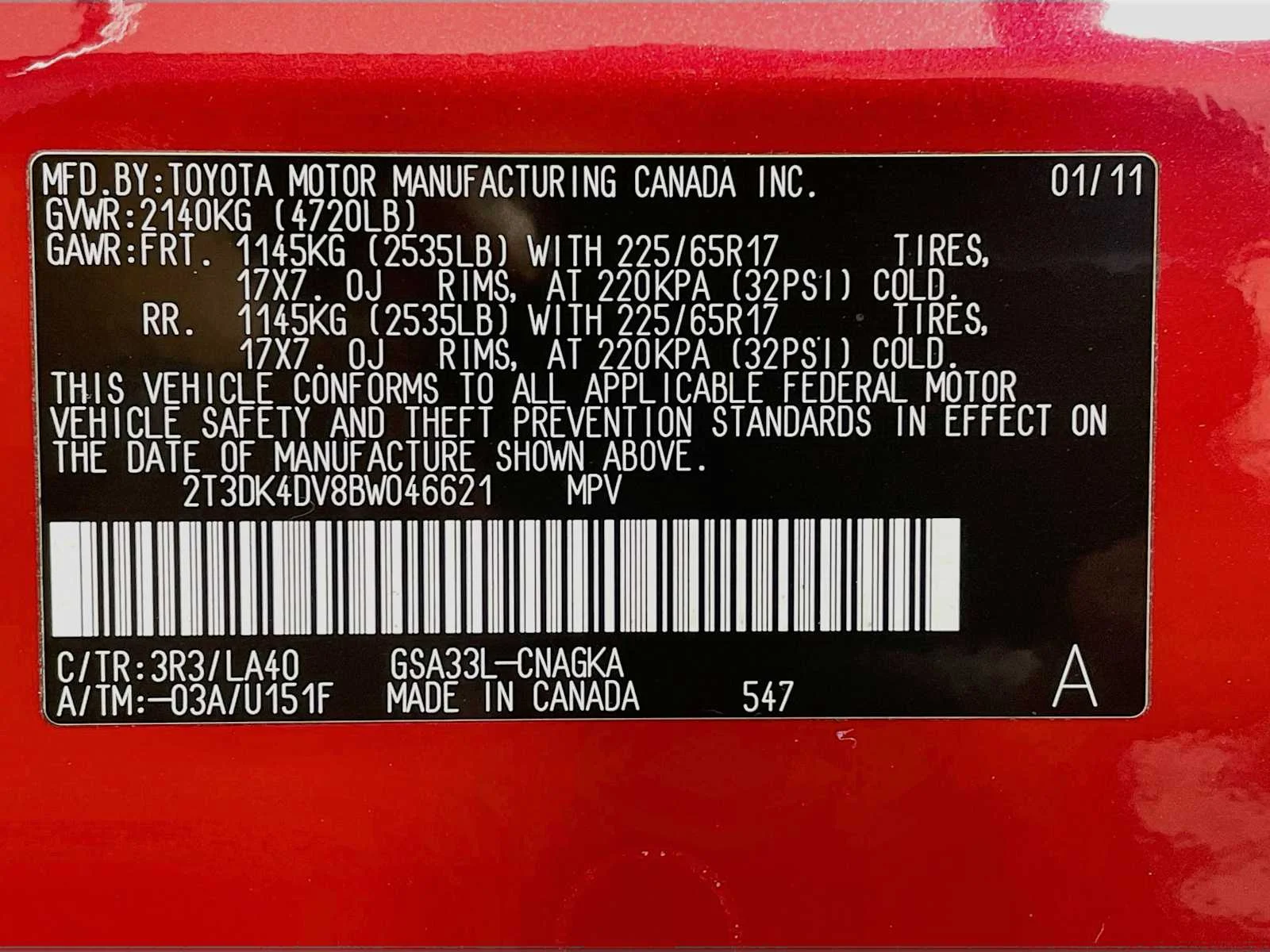 Used 2011 Barcelona Red Metallic Toyota Ltd image 29