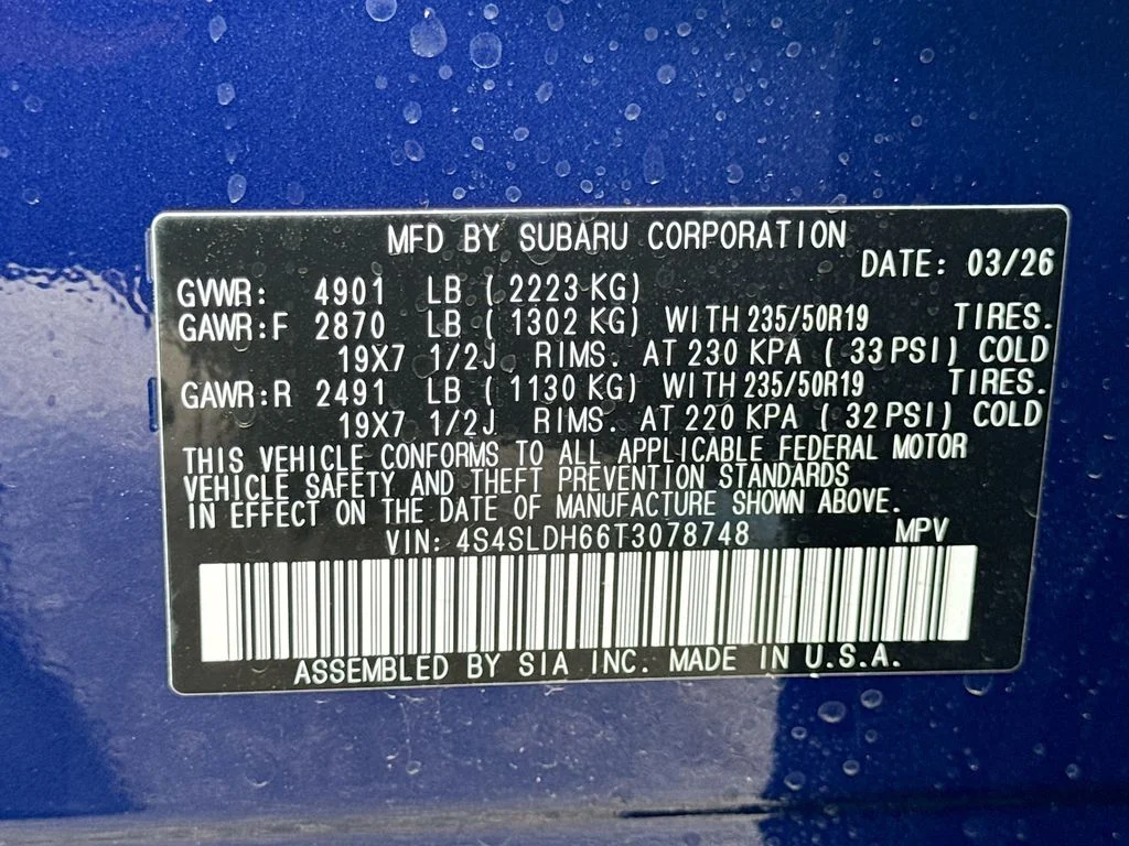New 2026 SAPPHIRE BLUE PEARL Subaru Sport Onyx Edition image 42