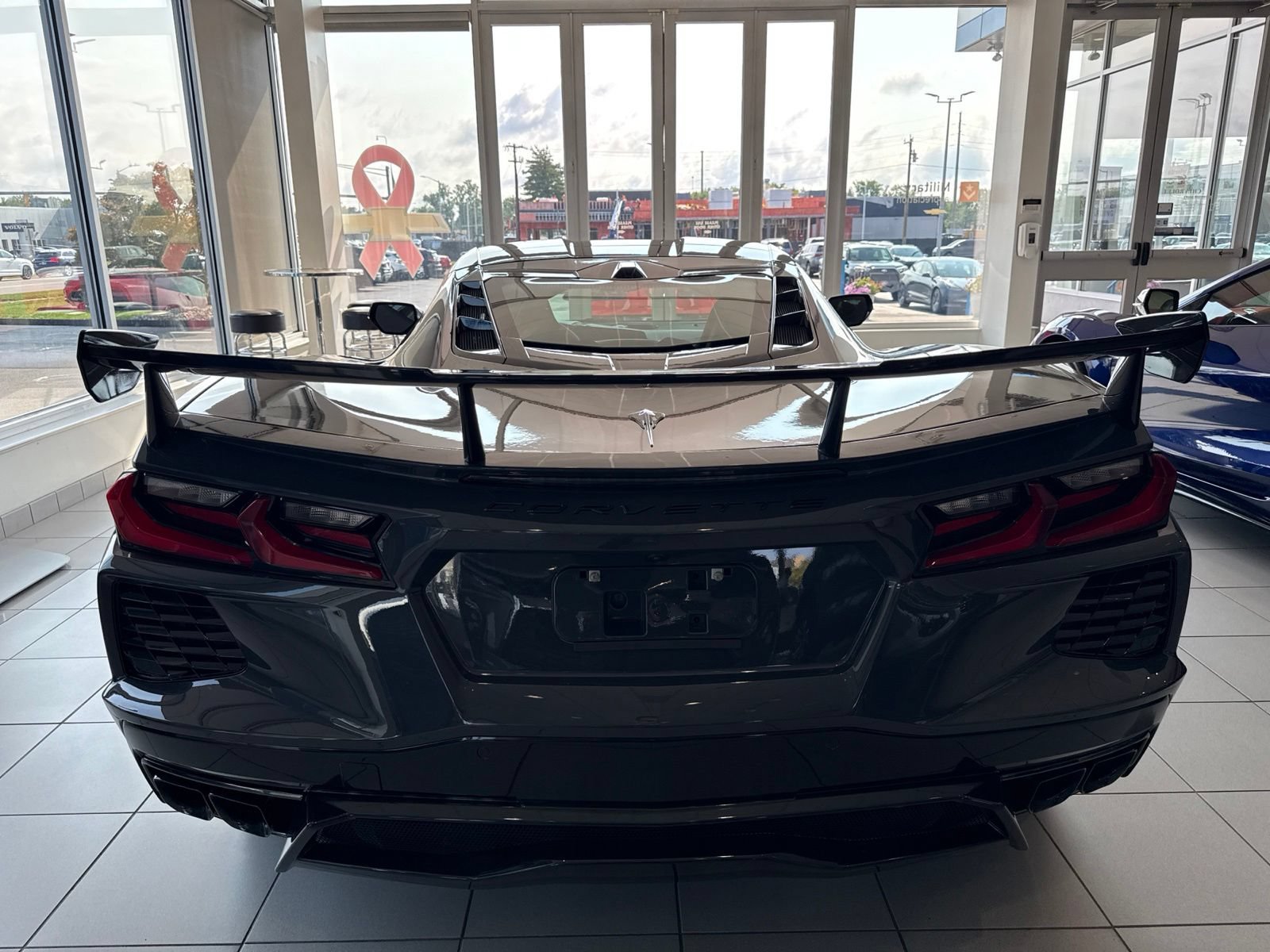 New 2027 Pitch Gray Metallic Chevrolet 1LT with Carbon Flash High Wing Spoiler - Gloss Black Wheels image 7