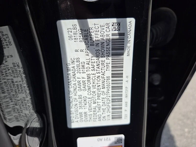 Used 2023 Crystal Black Pearl Honda LX image 18