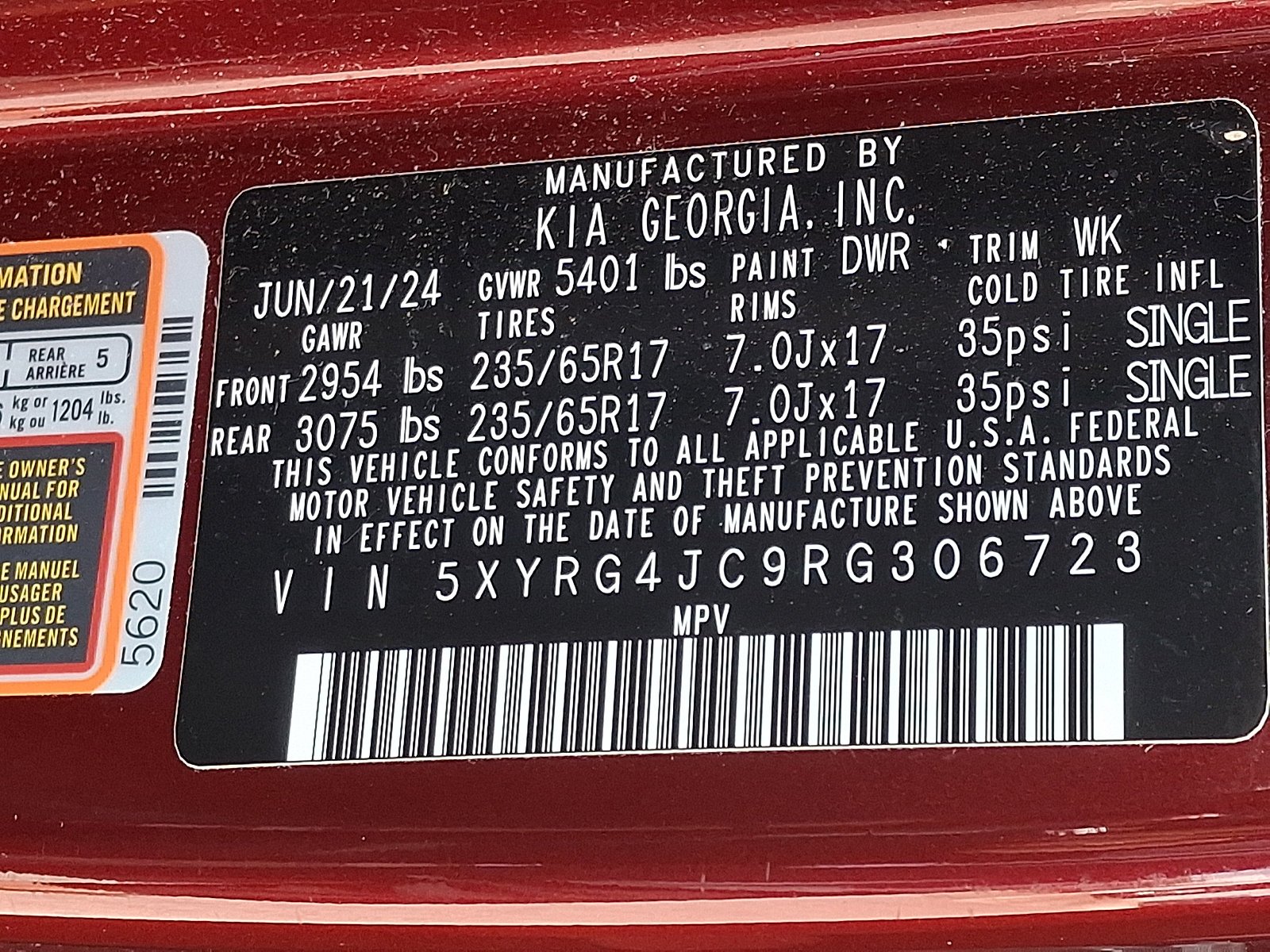 Used 2024 Dawning Red Kia LX image 26