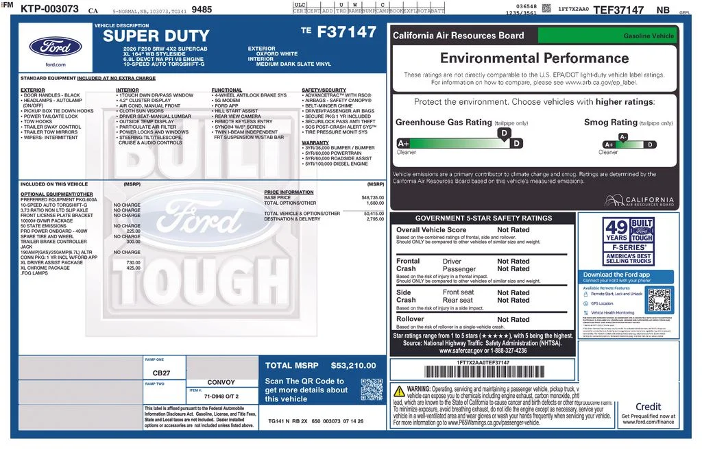 New 2026 Oxford White Ford XL image 2