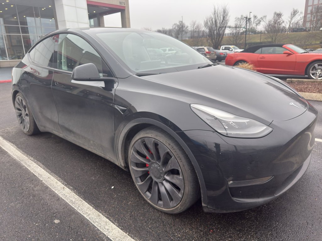 Used 2022 Solid Black Tesla Performance image 2