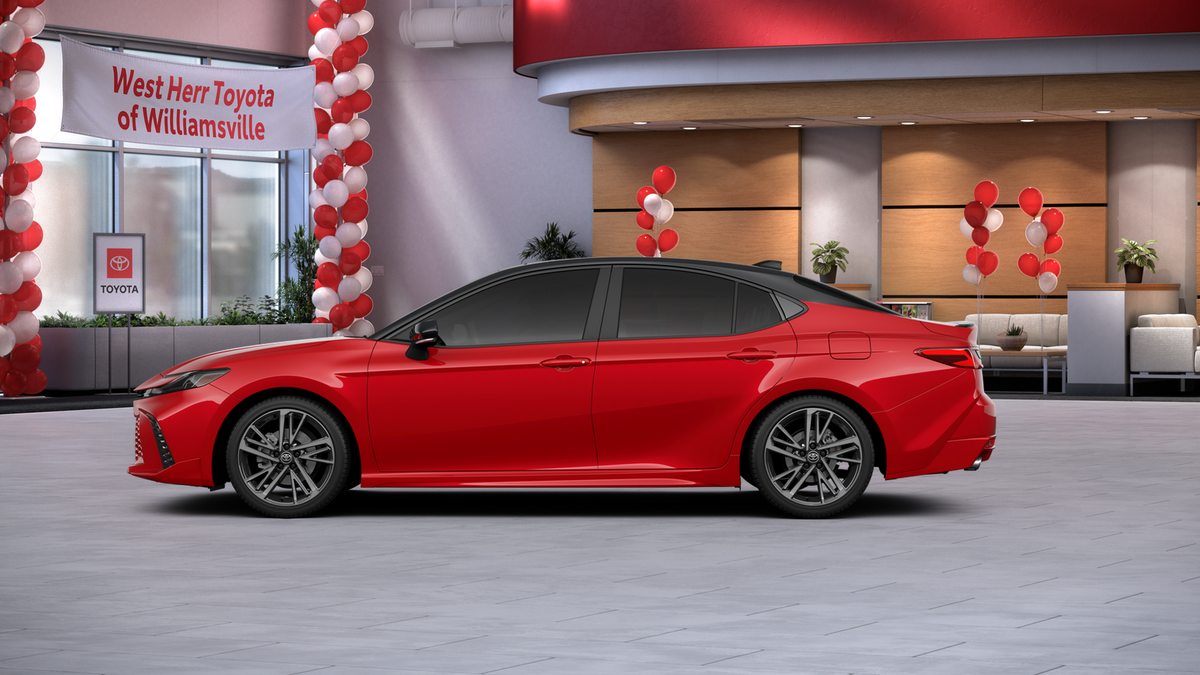 New 2026 Supersonic Red with Midnight Black Metallic roof Toyota XSE image 4