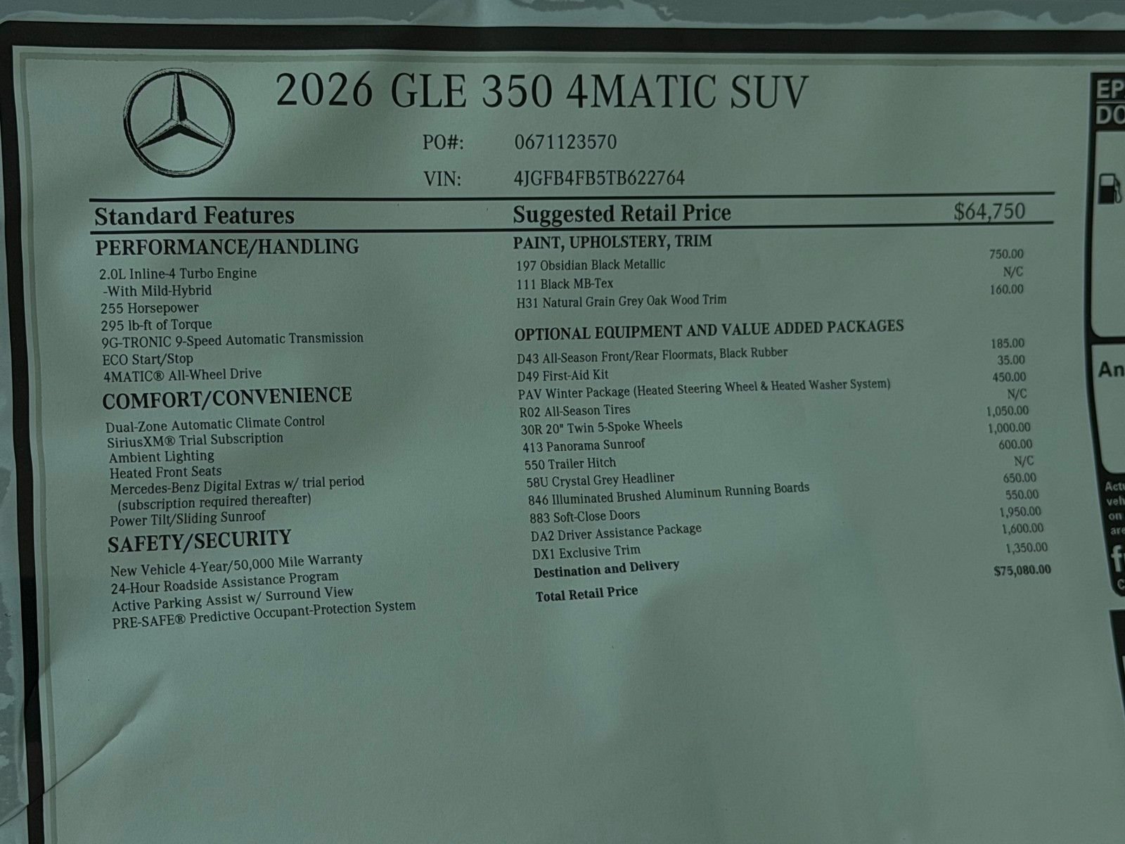 New 2026 Obsidian Black Metallic Mercedes-Benz GLE 350 image 48