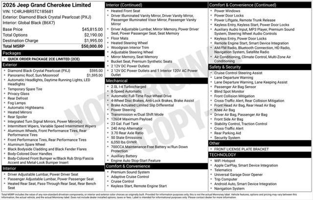 New 2026 Diamond Black Crystal Pearl-Coat Exterior Paint Jeep Limited image 3