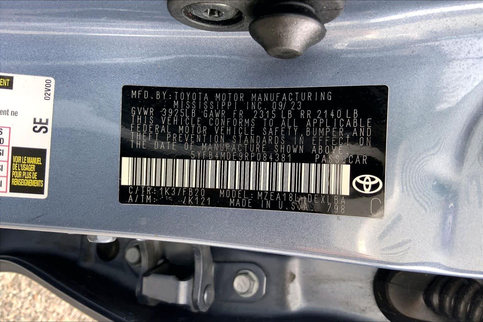 Used 2024 Celestite Toyota LE image 36